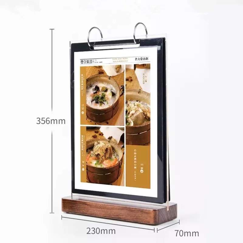 A4 Acrylic Table Card Sign Paper Holder Stand Rack Desktop Billboard Price Tag List Menu Display Picture Frame