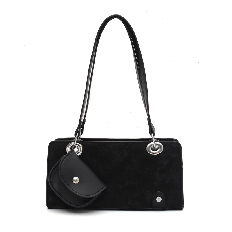 

Scrub Leather Shoulder Bags for Women 2020 Black Women Fashion Trend Branded Handbags and Purses Lady Travel Underarm Bag