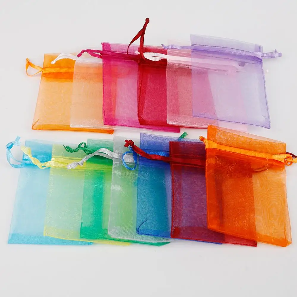 

10pcs Colorful Organza Bags 7x9 9x12 10x15 13 X18 15 X 20 17 X 23 20 X 30 Gift Candy Packaging Party Wedding Pouches