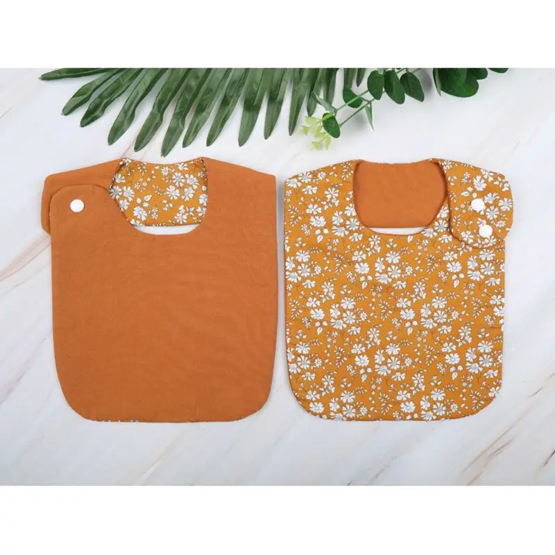 

1 Pc Floral Vintage Newborn Double Side Bibs Boys Girls Waterproof Linen Cotton Saliva Towel Baby Shower Gifts