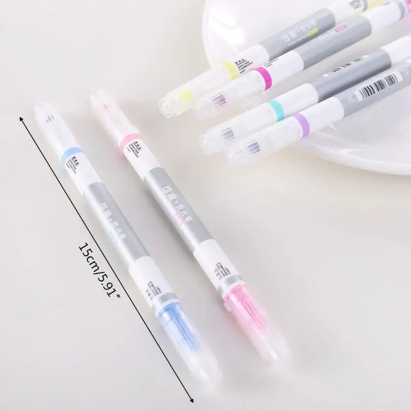6pcs/set Erasable Highlighter Pen Marker Pastel Liquid Chalk Fluorescent Pencil Drawing | Канцтовары для офиса и дома