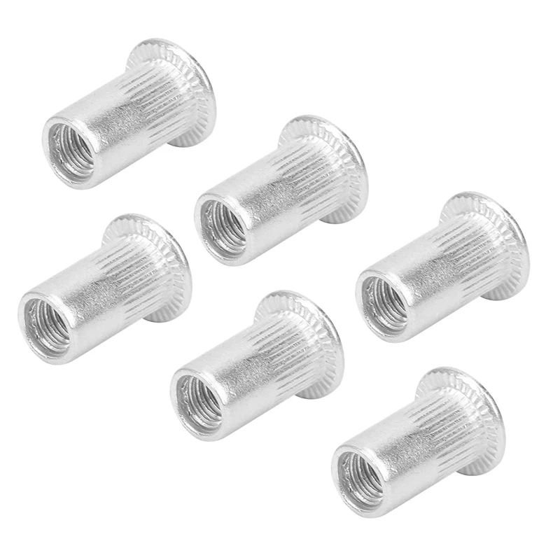 

ABSF 100 Pcs Flat Head Blind Rivet Nuts Stainless Steel Metric Thread Insert Nut Nutsert Screw Blind Rivet Nut Set (M5)