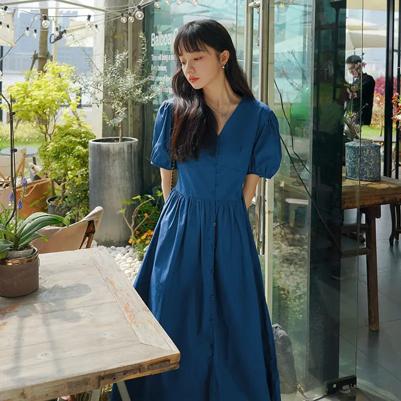 

Green Forest Department Dress Female Summer Harvest Waist Thin French Retro Temperament Gentle Wind Long Skirt Super Fairy Sweet