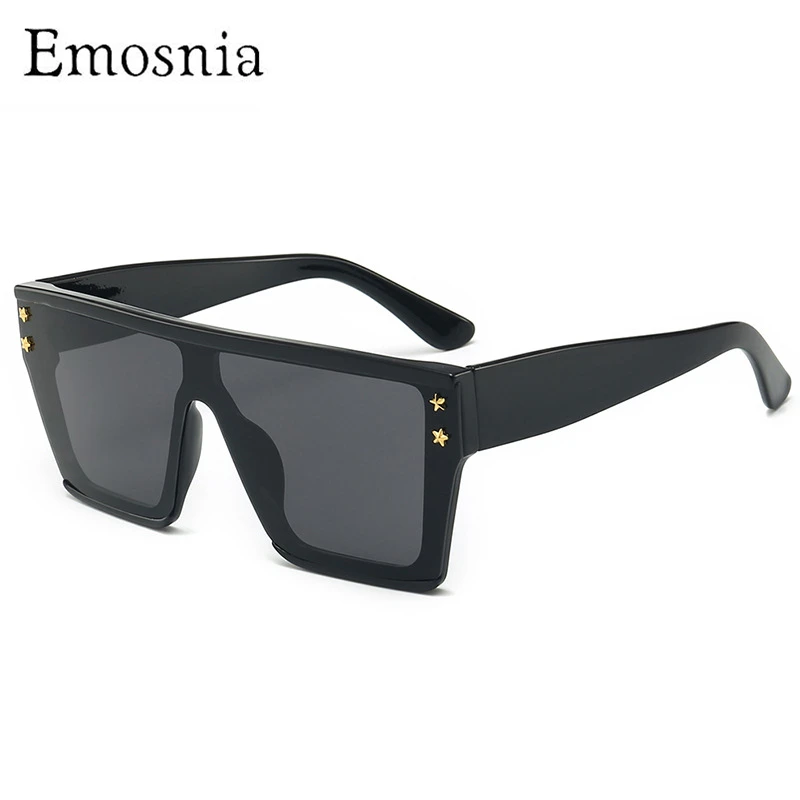 

Солнцезащитные очки Emosnia в стиле оверсайз UV400 для мужчин и женщин, роскошные брендовые модные цельнокроеные зеркальные солнечные очки с пло...