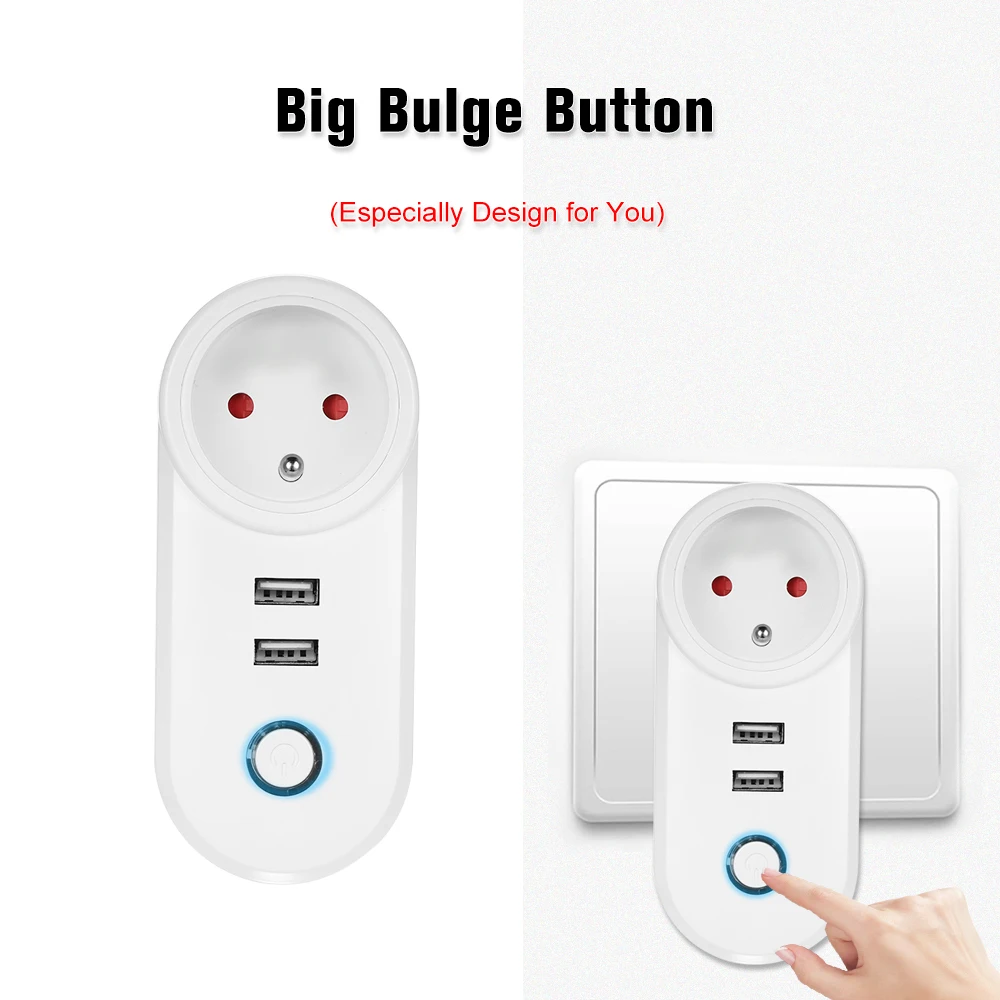 Мини умная WiFi розетка ЕС Тип E/USB разъем дистанционное управление с помощью