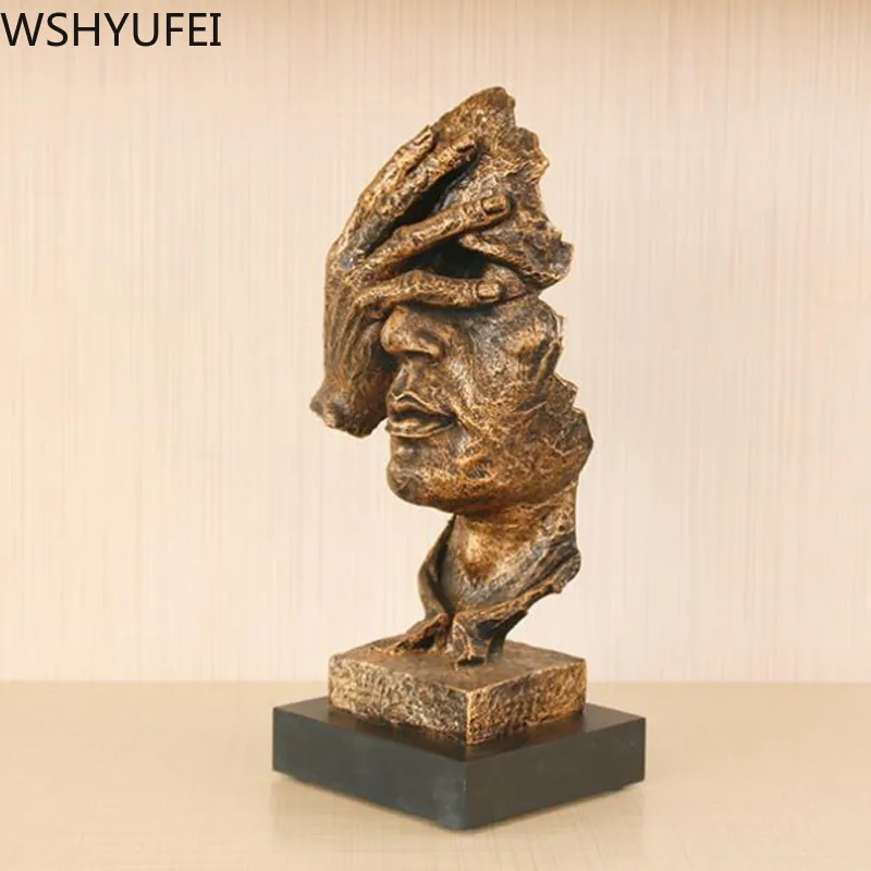 Европейский стиль абстрактная скульптура статуэтка украшения тишина золото