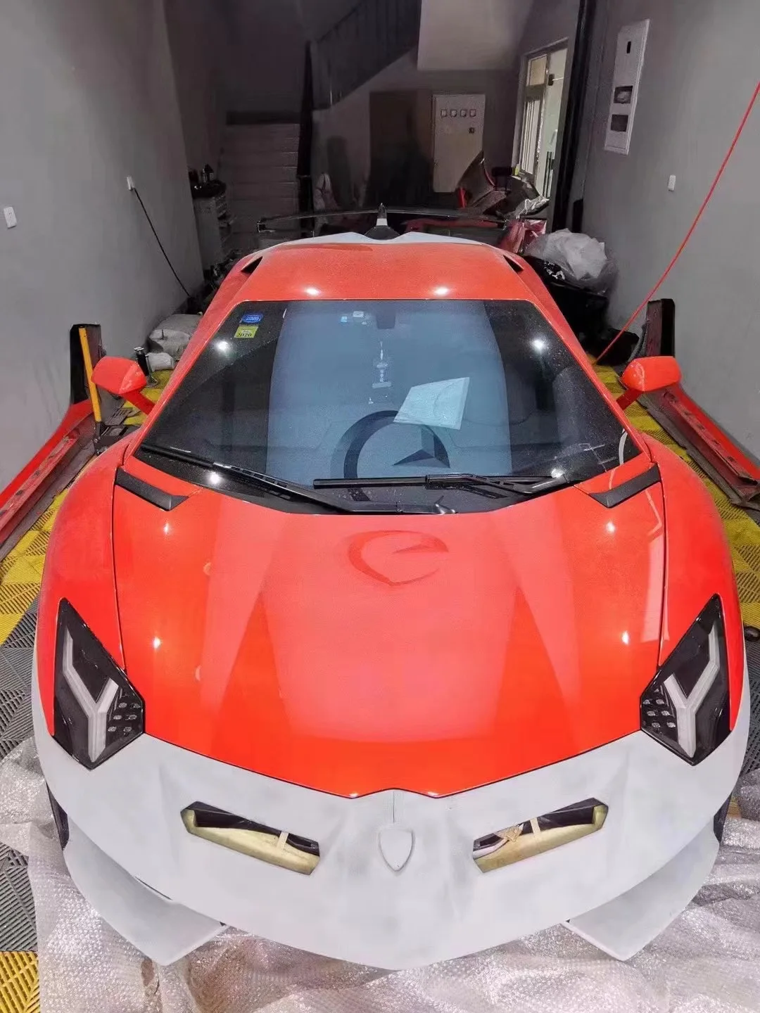 Сухой углеродного волокна передняя губа задний диффузор спойлер боковые юбки