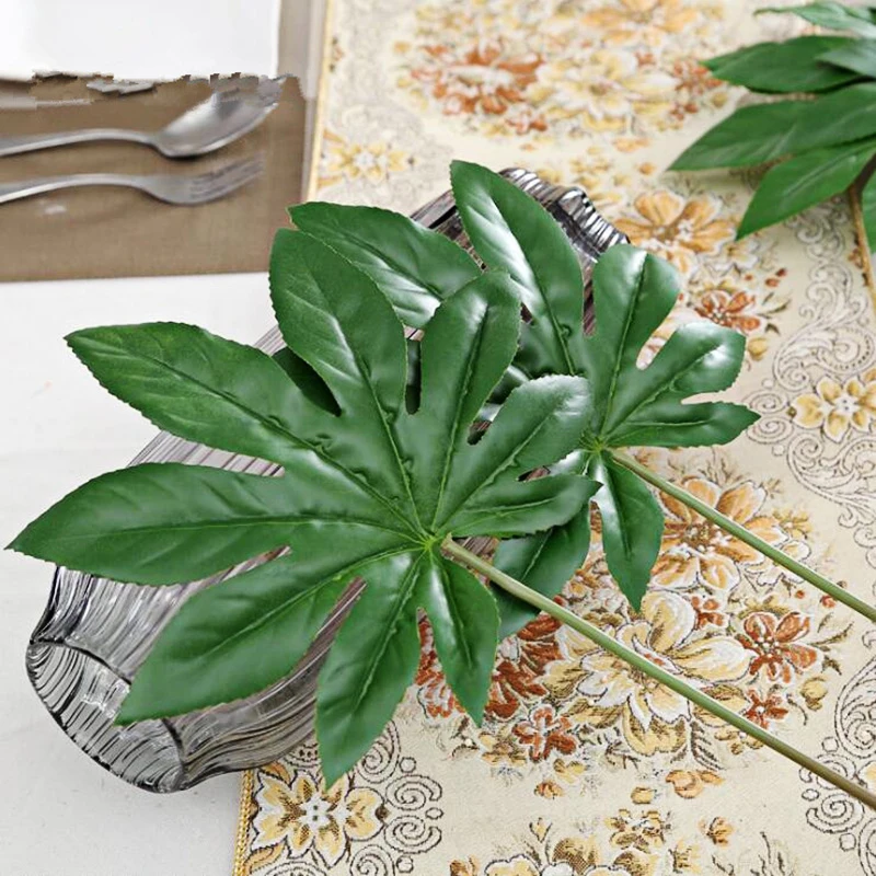 1 шт. пластиковые искусственные листья пальмы | Дом и сад