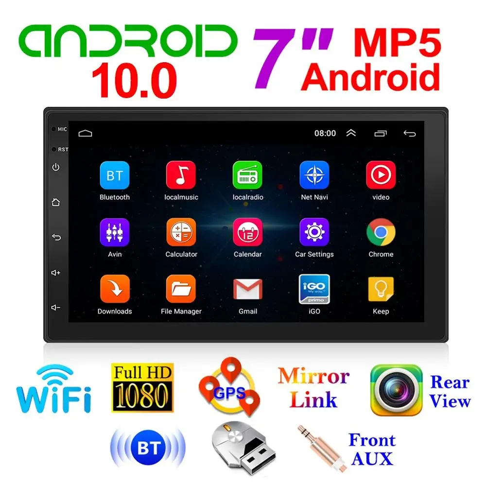 

7 inch Android 10.0 2 Din Car radio Multimedia Video Player GPS Navigation Auto Stereo For Volkswagen For Nissan For Hyundai
