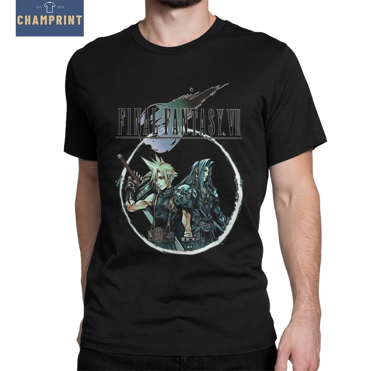 Men's Final Fantasy VII Cloud Sephiroth T Shirts Pure Cotton Clothes Short Sleeve Crew Neck Tee Shirt New Arrival T-Shirts