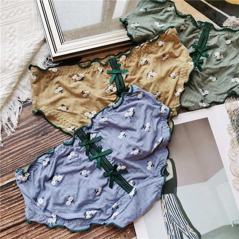 

New Women's Cotton Underwear Fashion Contrast Color Hollow Out Bow Briefs Low Waist Seamless Comfort Panties Sexy Lingerie