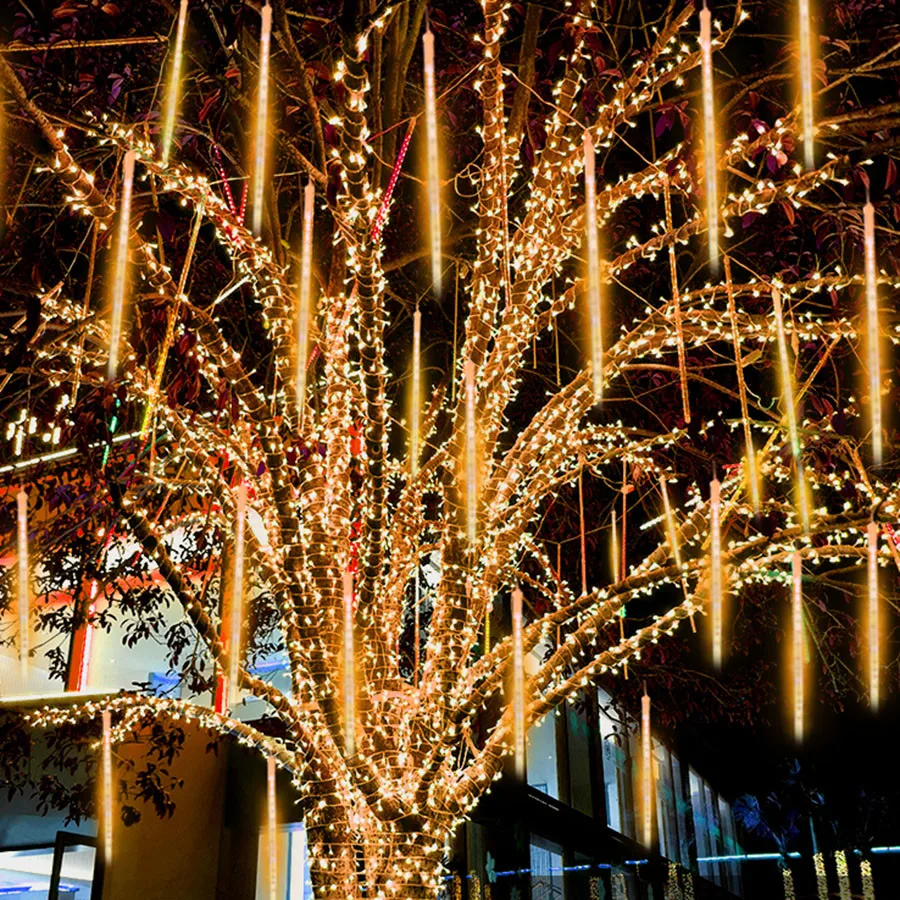 30 см 50 Рождество Метеоритный Дождь светодиодный фея светильник 8 висячие серьги в