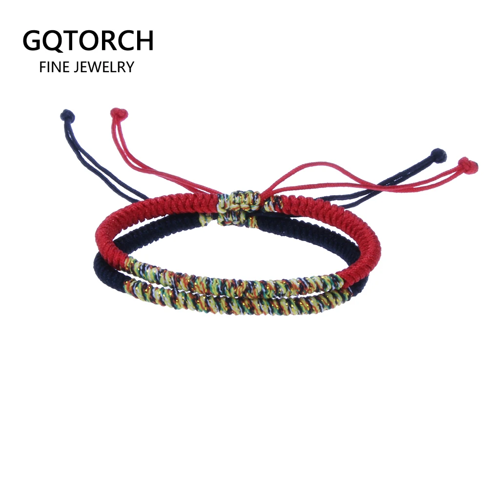 Тибетские счастливые буддийские узлы ручной работы веревка браслет для мужчин и