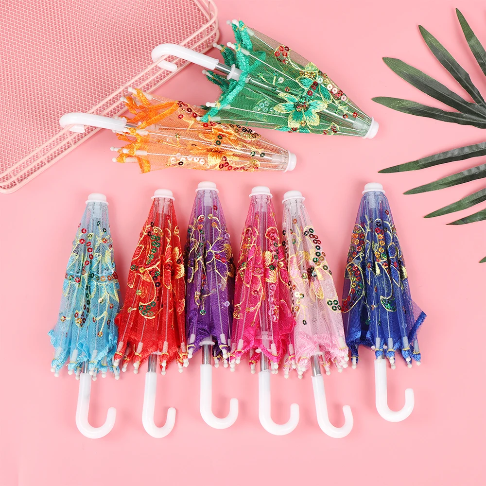 New Lace Mini Umbrella for Doll Elegant Fashion Embroidered Handmade Umbrellas Accessories Girls Toy Dolls Gifts | Игрушки и хобби