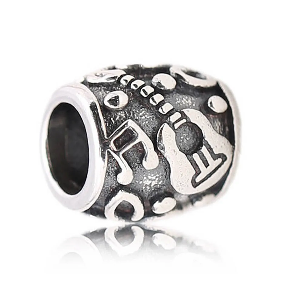 

Women Bracelets Bead Silver DIY Jewelry Guitar Music Note Charm fit Lady Bracelet Bangle Lady Gift Bead