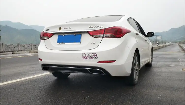 Для Elantra автомобильные аксессуары Задний бампер протектор двойной диффузор