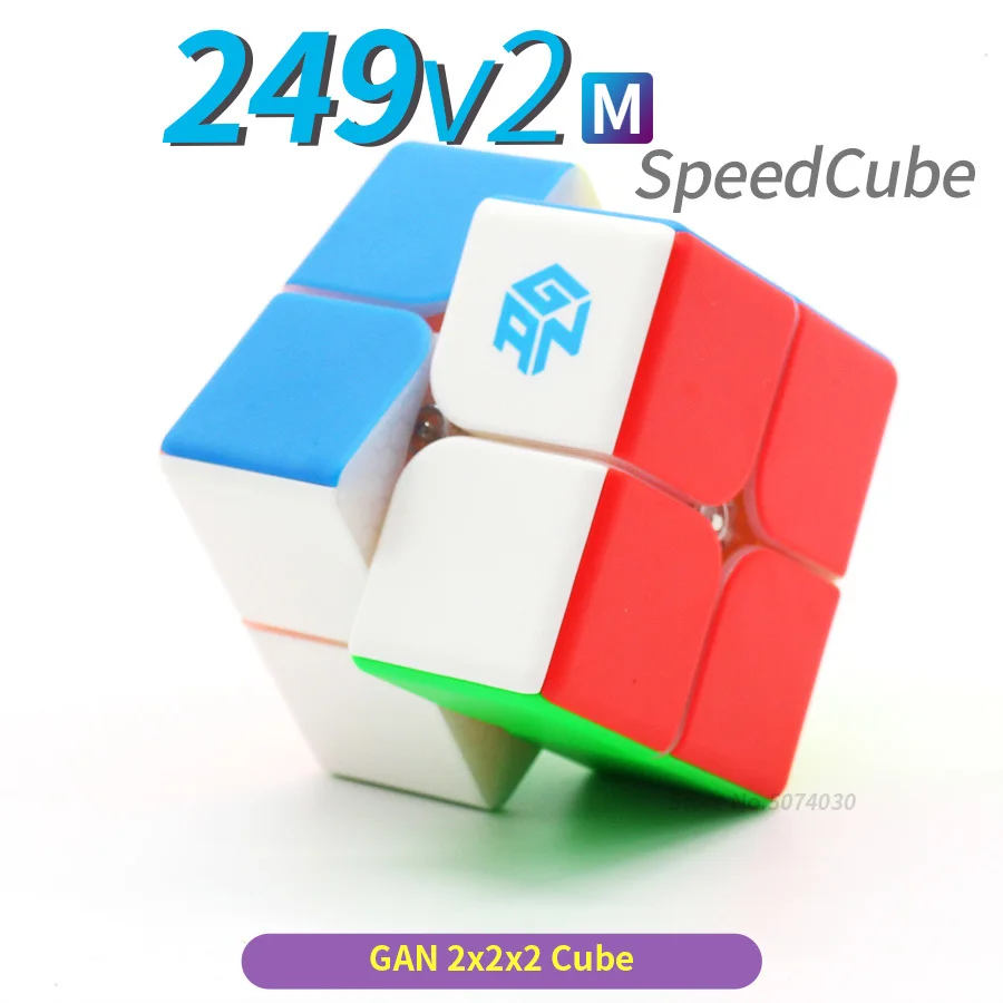 Магнитный кубик Gan 249 V2 M 249M на магнитах Магический без наклеек 2x2x2 скоростной пазл