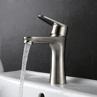 silver modern bathroom basin faucet stainless steel hot cold wash mixer crane tap free rotation sink faucets single handle