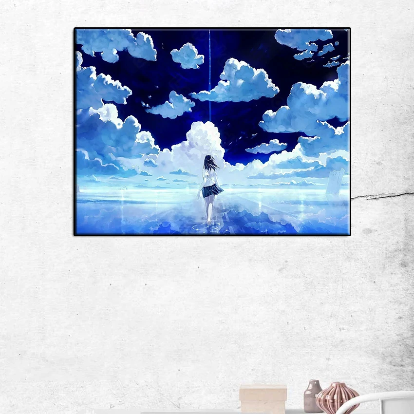 

5D Diy Diamond Artistic Decoration Painting Night View and Jellyfish Square Diamond Round Diamond Customizable Wall Art Decor