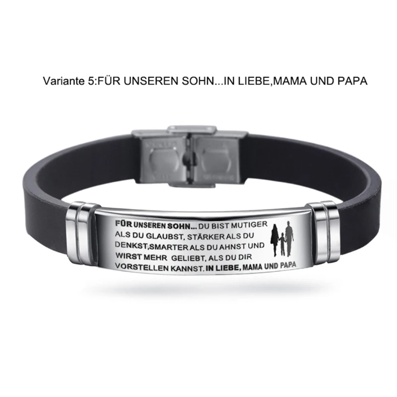 

German Inspirational Cuff Bracelets Personalized Engraved Gifts to My Son to My Daughter Husband Wife Bracelets Jewelry