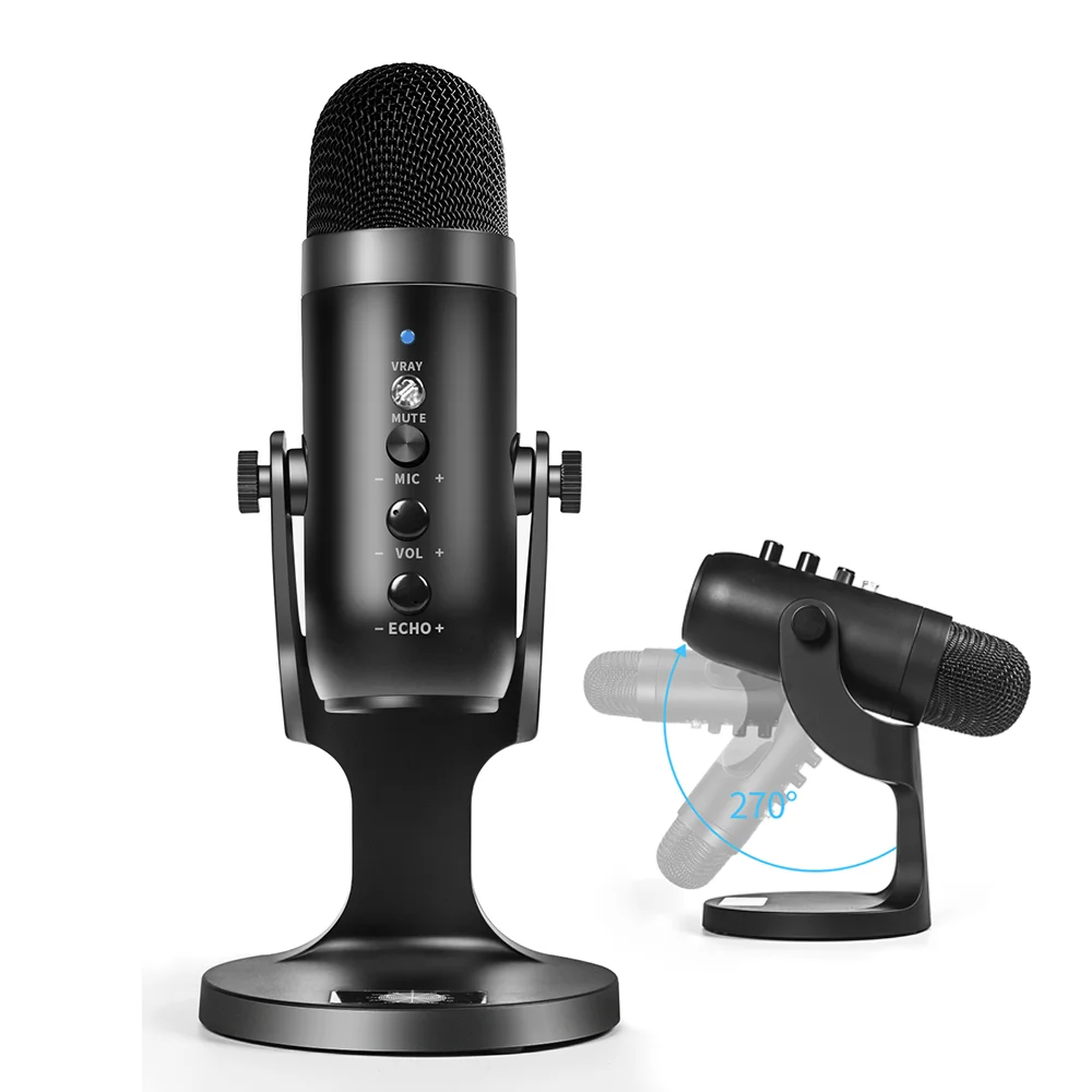 

USB Condenser Microphone Computer Podcast Recording Mic For PC / PS4 / Mac Gaming Streaming Podcasting Recording Headphone