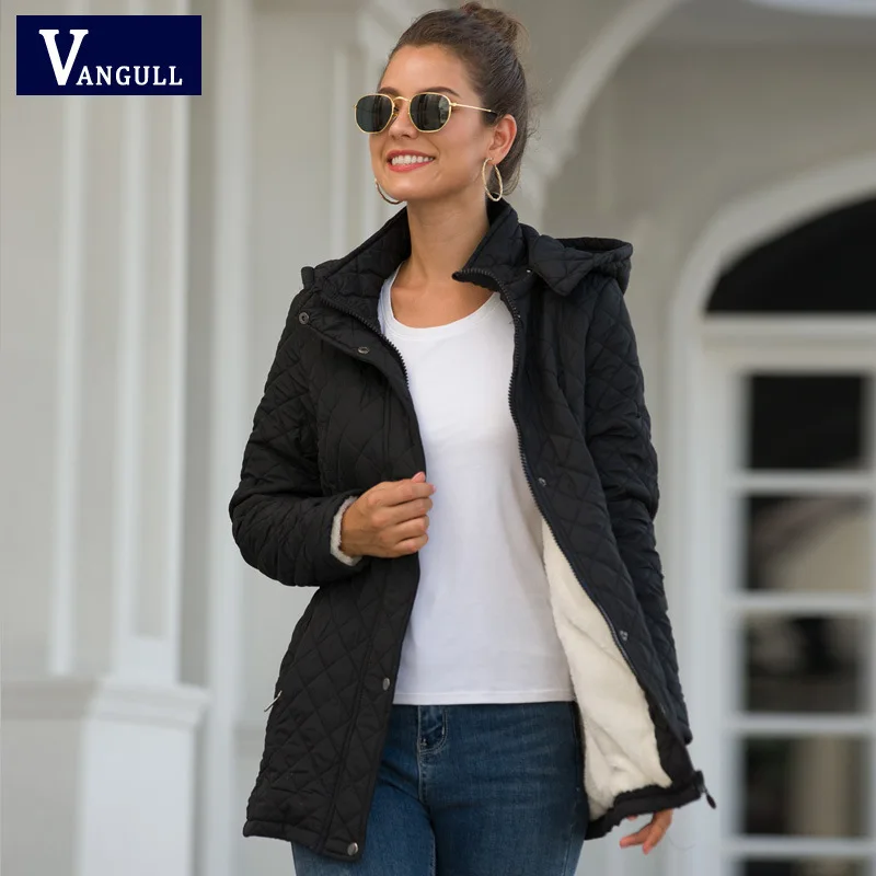 YYCZF 2021 Casual Loose Arygle Hooded Parkas Women Fashion Solid Thick Long Coats Women Elegant Cotton Jackets Female Ladies