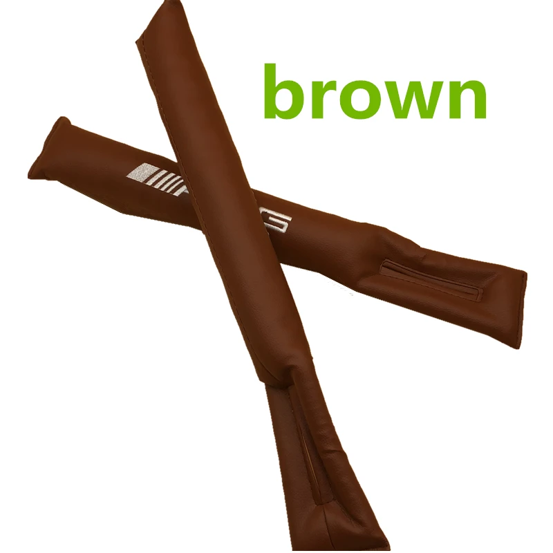 Brown 2 шт. Универсальный PU автомобильное кресло зазор герметичный коврик наполнитель сиденья шовный рукав автомобильное сиденье Подушка щелевая Механическая вышивка - Название цвета: Brown