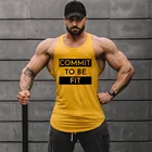 Майка мужская для спортзала и фитнеса, повседневная тренировочная хлопковая на бретельках, без рукавов, топ для бодибилдинга, наряд, на лето