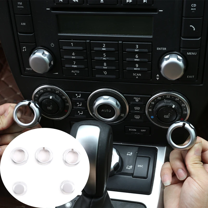 Ajuste cromado de ABS para Land Rover Freelander 2 2007-2012, Control Central de coche, perilla de aire acondicionado, cubierta, accesorios embellecedores