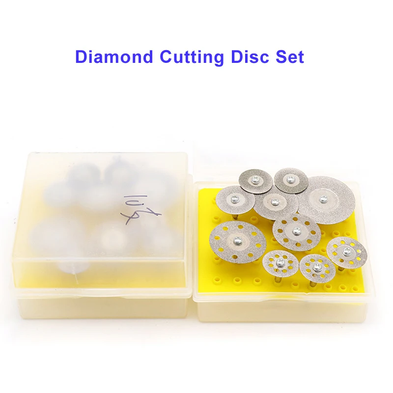 

10pcs/set Ultra-thin Electroplated Emery Saw Blade Mini Diamond Grinding Discs Plastic Box Jade Glass Metal Cutting Scribing