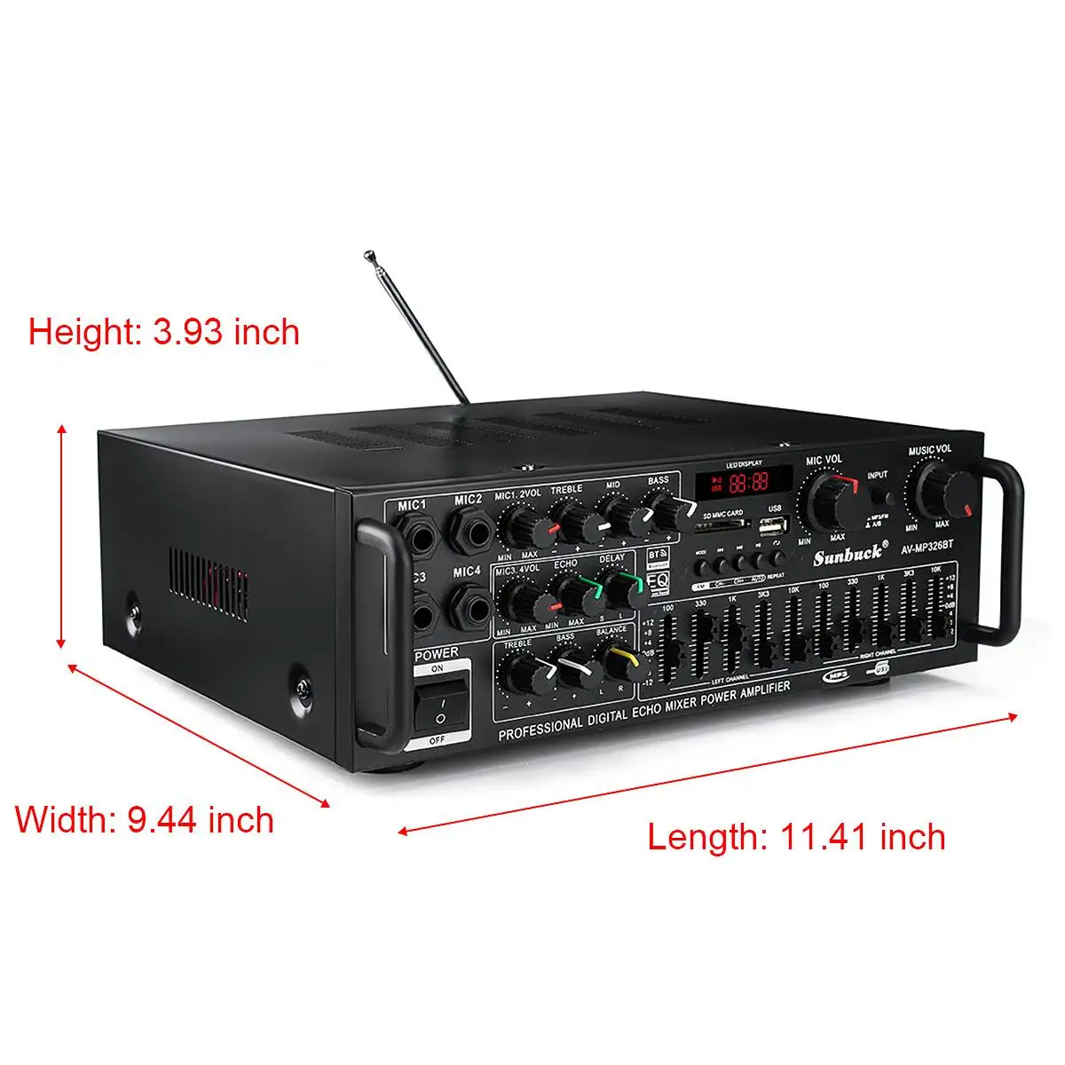 

110V Car Bluetooth Amplifiers 2 Channel Home Car Audio Stereo Subwoofer Amplifier Power Audio Amplifier Audio USB SD With Remote