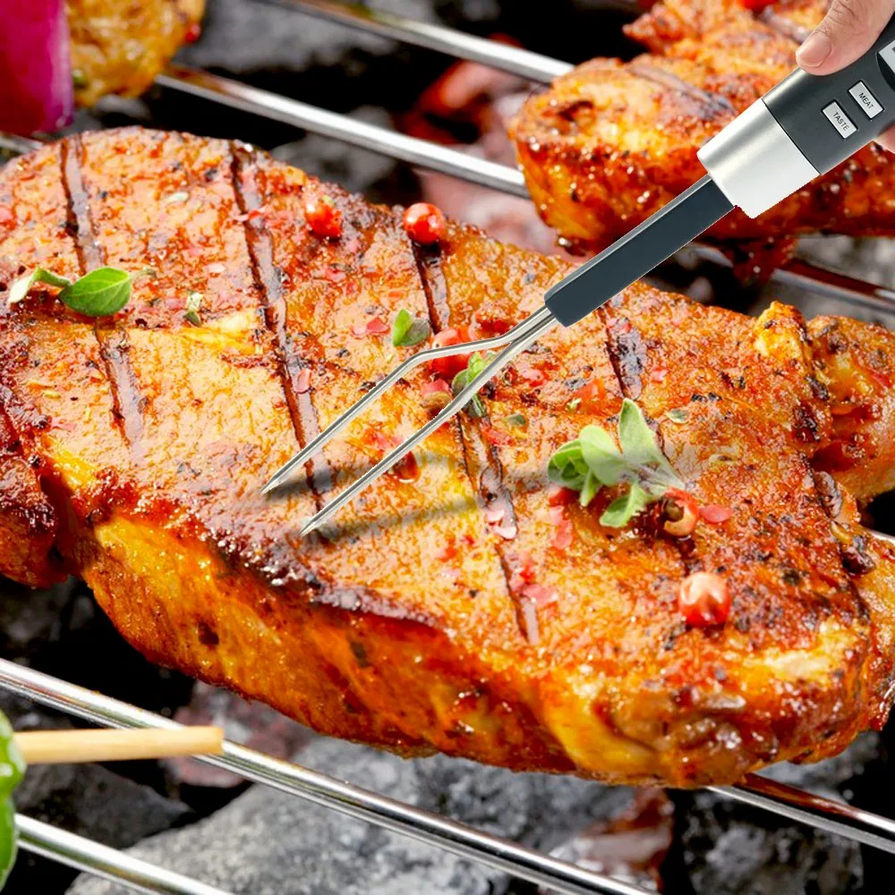 Электронный интеллектуальный Кухонный Термометр с вилкой для барбекю и цифровым