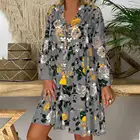 Женское платье-рубашка размера плюс, летняя пляжная туника с цветочным принтом, мини-платье в стиле бохо, 2019