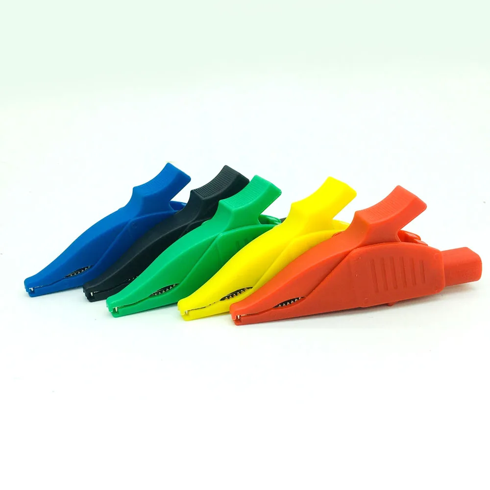 Цветные медные изолированные защитные зажимы типа «крокодил» в форме дельфина с банановым разъемом 4 мм CATIII 1KV/32A