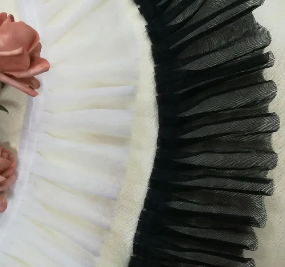 Вышивка плиссированная сетчатая кружевная ткань 9 см сделай сам шитье гипюр