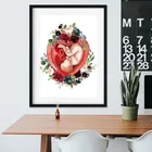 Подарок акушере беременность акварельная картина настенное искусство гинеколог Doula медицинский образование плакат холст украшение