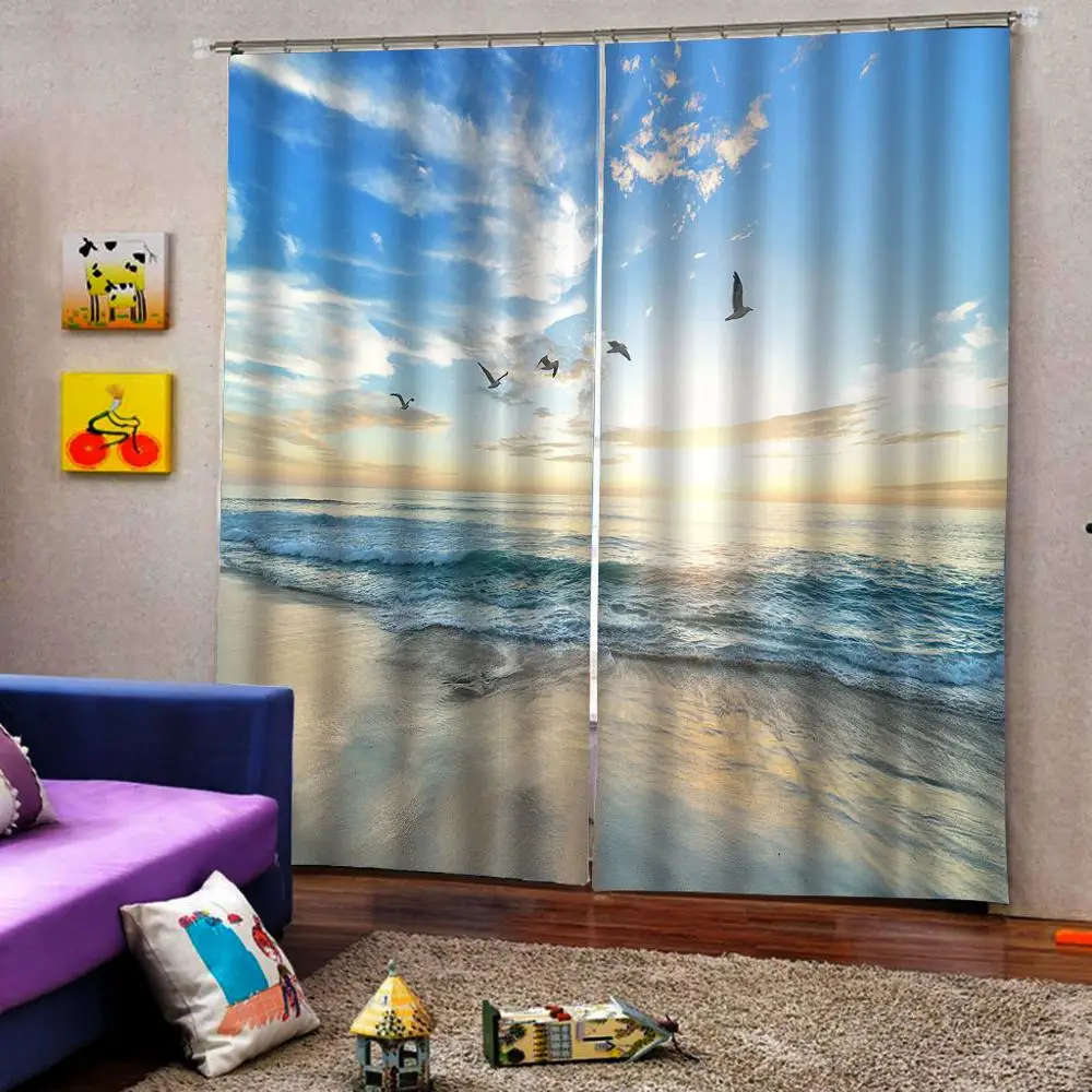 Затемняющие шторы 3d-занавески для гостиной спальни большие Волнистые цветы под