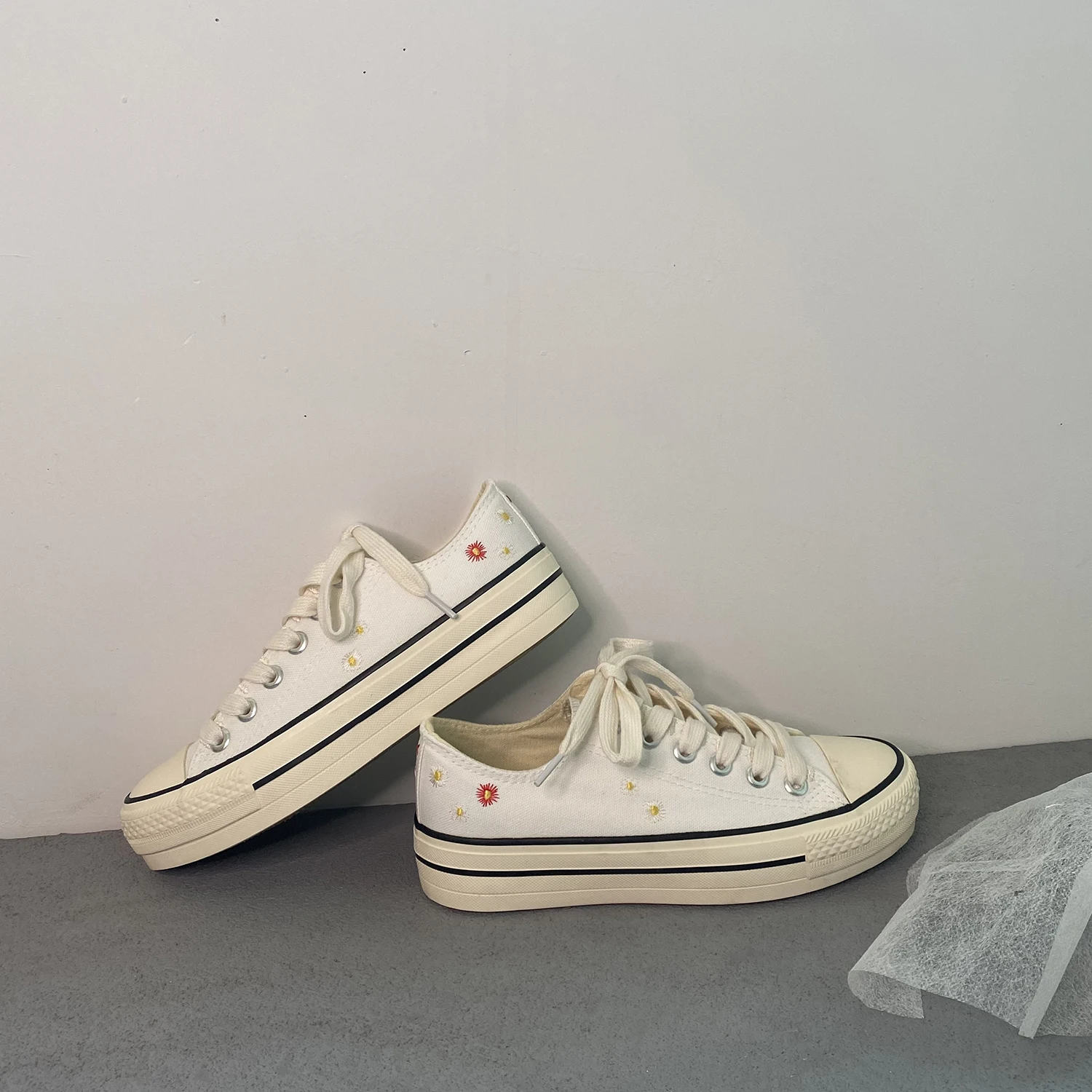 Кроссовки женские холщовые платформа флора Повседневная Уличная обувь|Женские