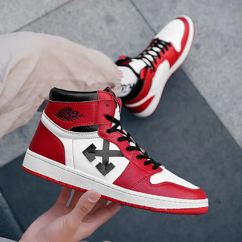 2019 мужские баскетбольные кроссовки AJ 1 цвета белый красный All-Star JD Forces спортивные