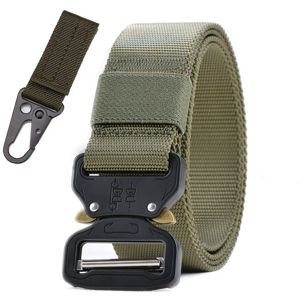 belt and 1 hook Военный Тактический нейлоновый ремень, армейский сверхмощный быстросъемный ремень с металлической пряжкой, аксессуары для охоты, военные битвы Cinto - Цвет: belt and 1 hook