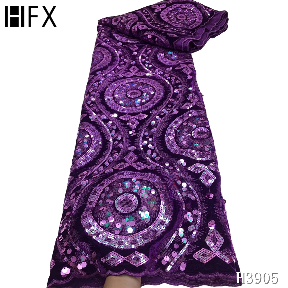 HFX 2020 Новое поступление бархатная Тюлевая ткань кружевные фиолетовые