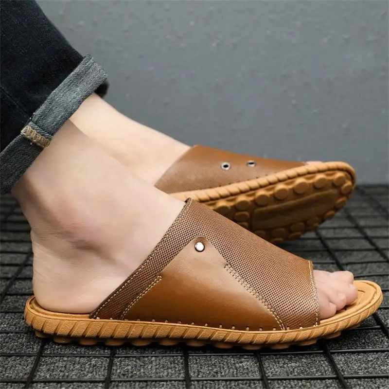 

2021 Men's Shoes Fashion Solid Color PU Stitching PVC Chemical Fiber Word Open Toe Flat Heel Platform Comfortable Sandals HL530