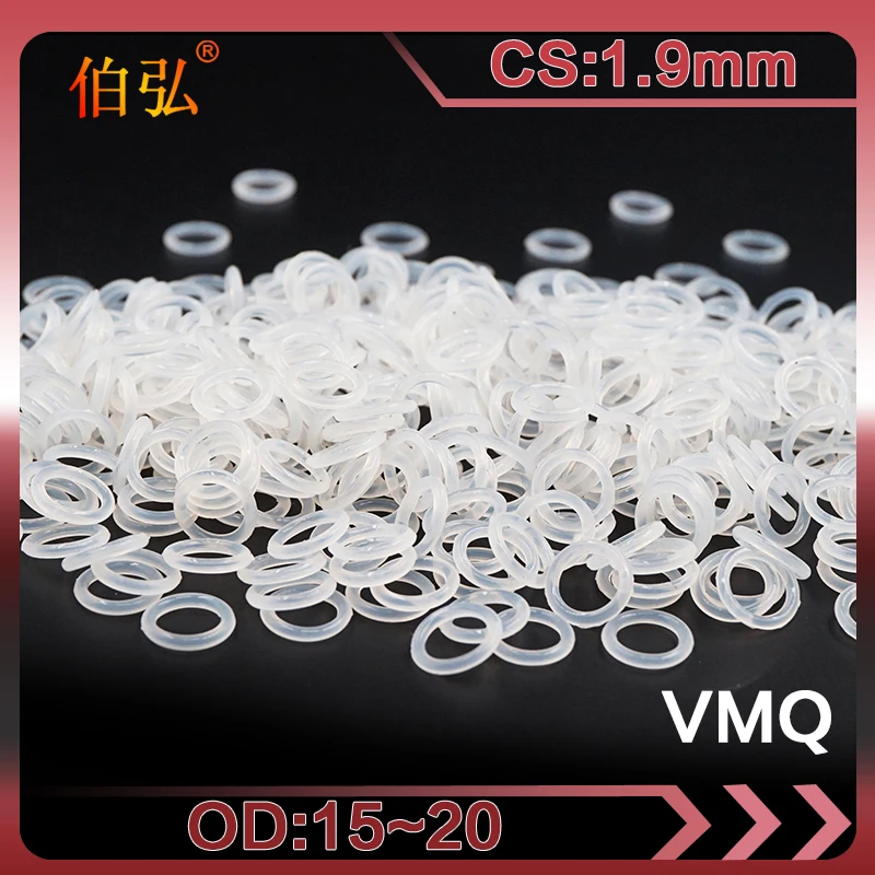 

White Silicon O-Ring 10PCS/lot Silicone/VMQ CS1.9mm OD15/16/17/18/19/20mm O Ring Seal Rubber Gasket Rings Washer