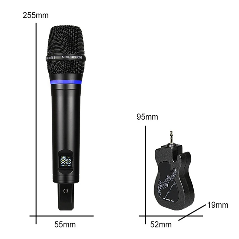 U Stage Wireless Microphone USB RCA MIC Handheld UHF Mic With Receiver For KTV Karaoke Party | Электроника