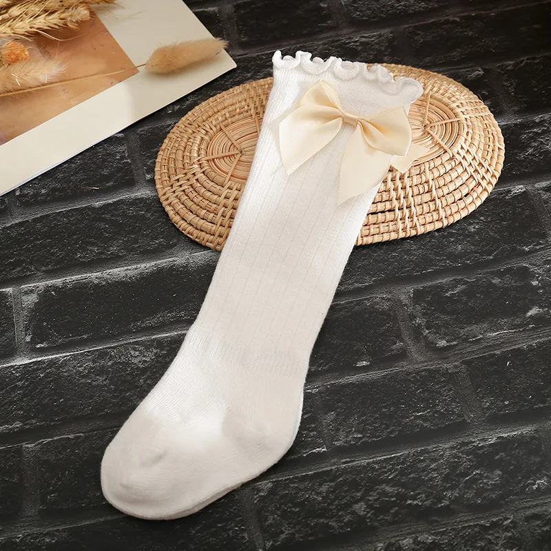 Мягкие хлопковые детские носки с бантом из мультфильма оборками для