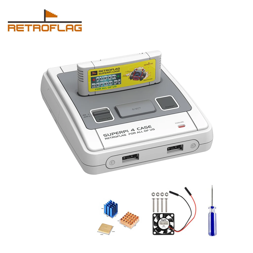 

Retroflag SUPERPi 4 Case Coolling Fan Heatsink with Safe Shutdown Case-J for Raspberry Pi 4