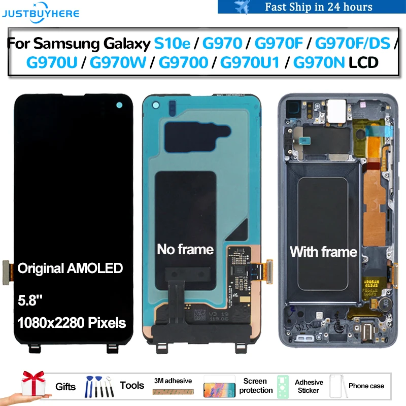 

Оригинальный ЖК-дисплей AMOLED для Samsung Galaxy S10e, G970, G970F, G970F/DS, G970U, экран Pantalla с сенсорной панелью, дигитайзер в сборе, ЖК-дисплей