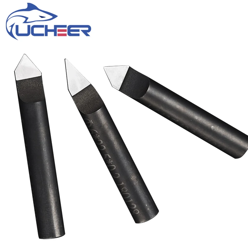 

UCHEER 1pc SHK6mm diamond engraving bits PCD tools CNC router Lettering Emboss bits for marble, granite CNC stone carving cutter