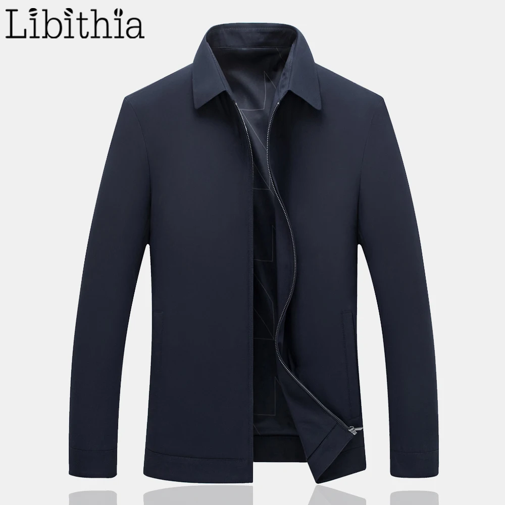 Мужская повседневная куртка пальто однотонные с длинными рукавами и отложным