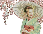 Женский зонт Geisha, Высококачественная вышивка, Набор для вышивки крестиком 14 карат, без принта, сделай сам, искусство, ручная работа, домашний декор